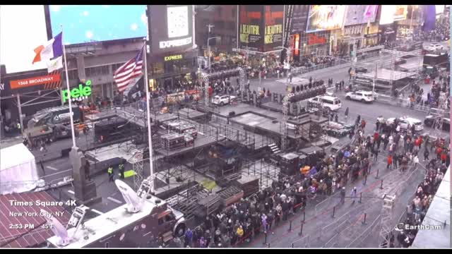 EarthCam New York setting up for new year's Update