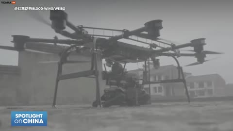 Drone Dropping Armed Robots on Roofs