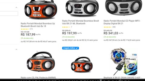 Radio Portatil Mondial Boombox Up Bluetooth Bivolt Usb Bx 18