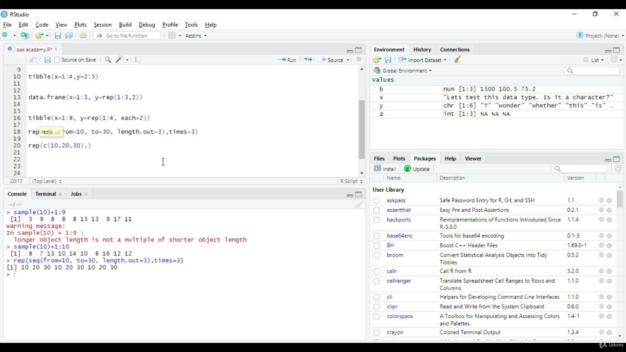 Python Full Course - Chapter 21 - 5. Vector Recycling and Iterations in R