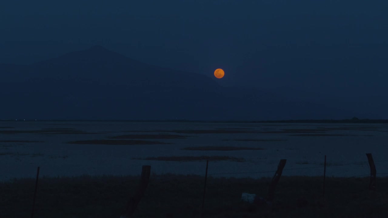 mixkit-skyline-of-a-desert-with-the-moon-at-night