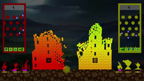 Castle Destruction Marble Race in Algodoo | The War Day