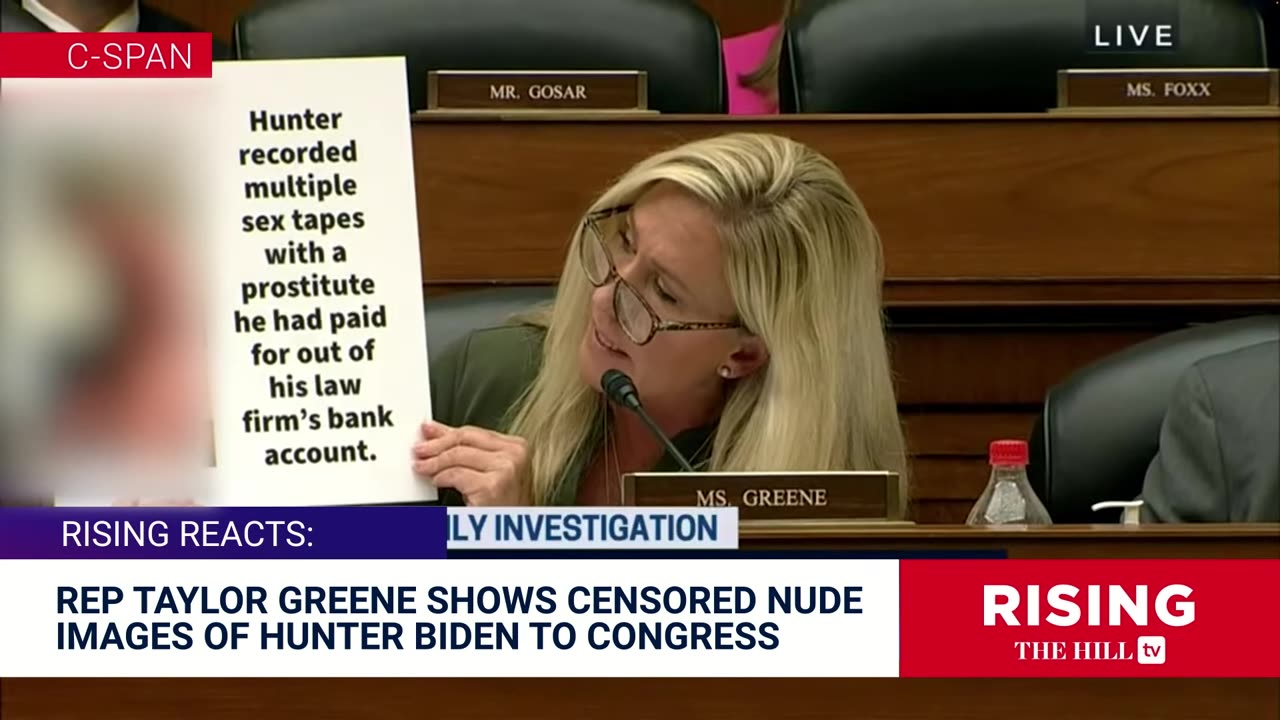 MTG Waves Hunter Biden's NUDE Photos on House Floor; Did He Violate Federal Prostitution Laws?