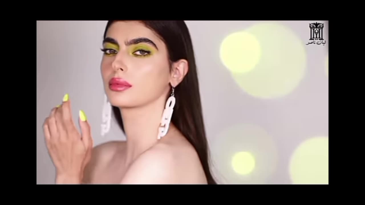 Yellowish Eyes Makeup with Pink Lipstick