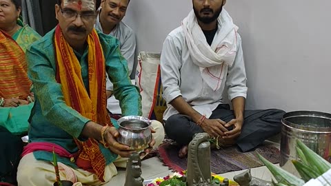 The indian culture sanatan puja (rudra abhishek)