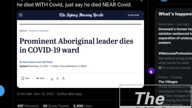 Native Australian Leader Died SUDDENLY In Covid Camp