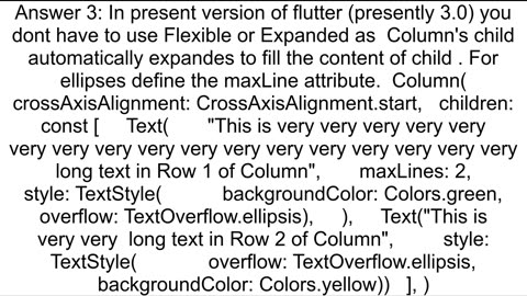 Flutter Text inside an Expanded Widget within a Column overflowing