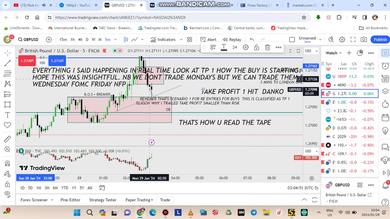 READING TAPE PART 3 GBPUSD