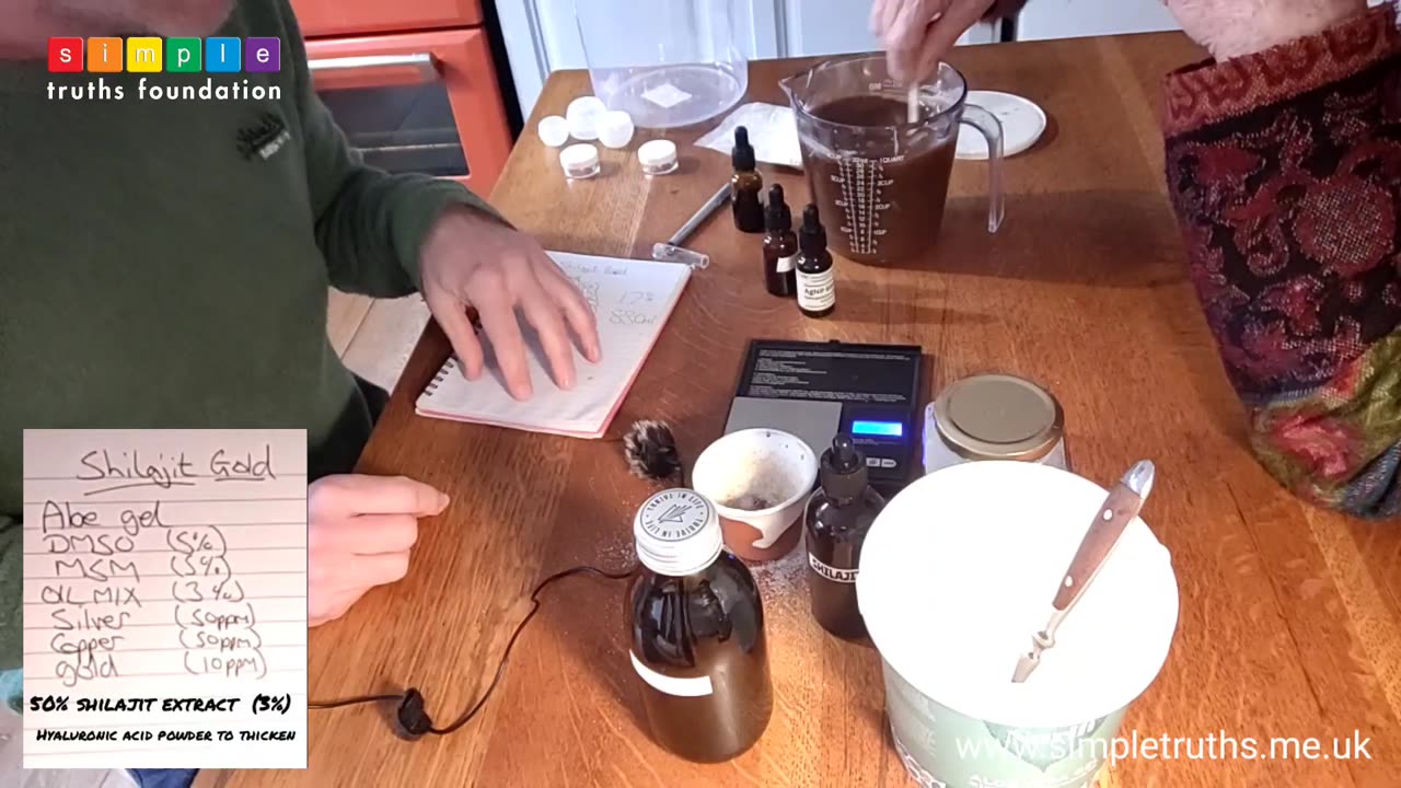 Making a kilo of Shilajit Gold Ultimate skin healing gel.