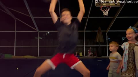 Boy Gets Knocked Down by Dancing Dad
