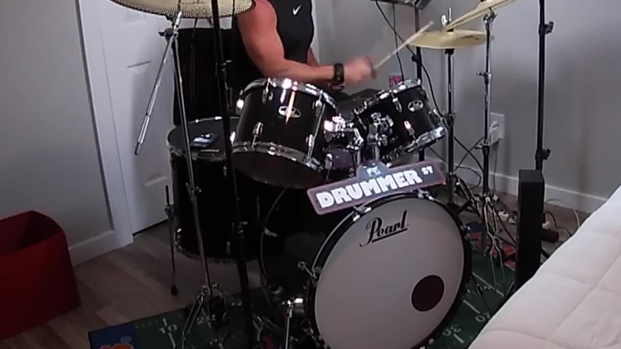 Back In Black - Drum Cover - First Week with drums - April 26 2021