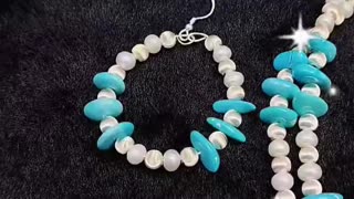 GN-20241122-05 Turquoise Pearl Set S925 Silver Fashion Women's Jewelry Designer Custom Natural Pearl