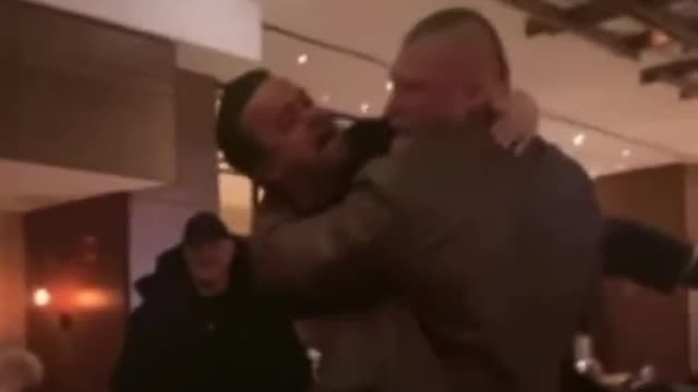 Brock Lesnar throws Weeman from Jackass through a table