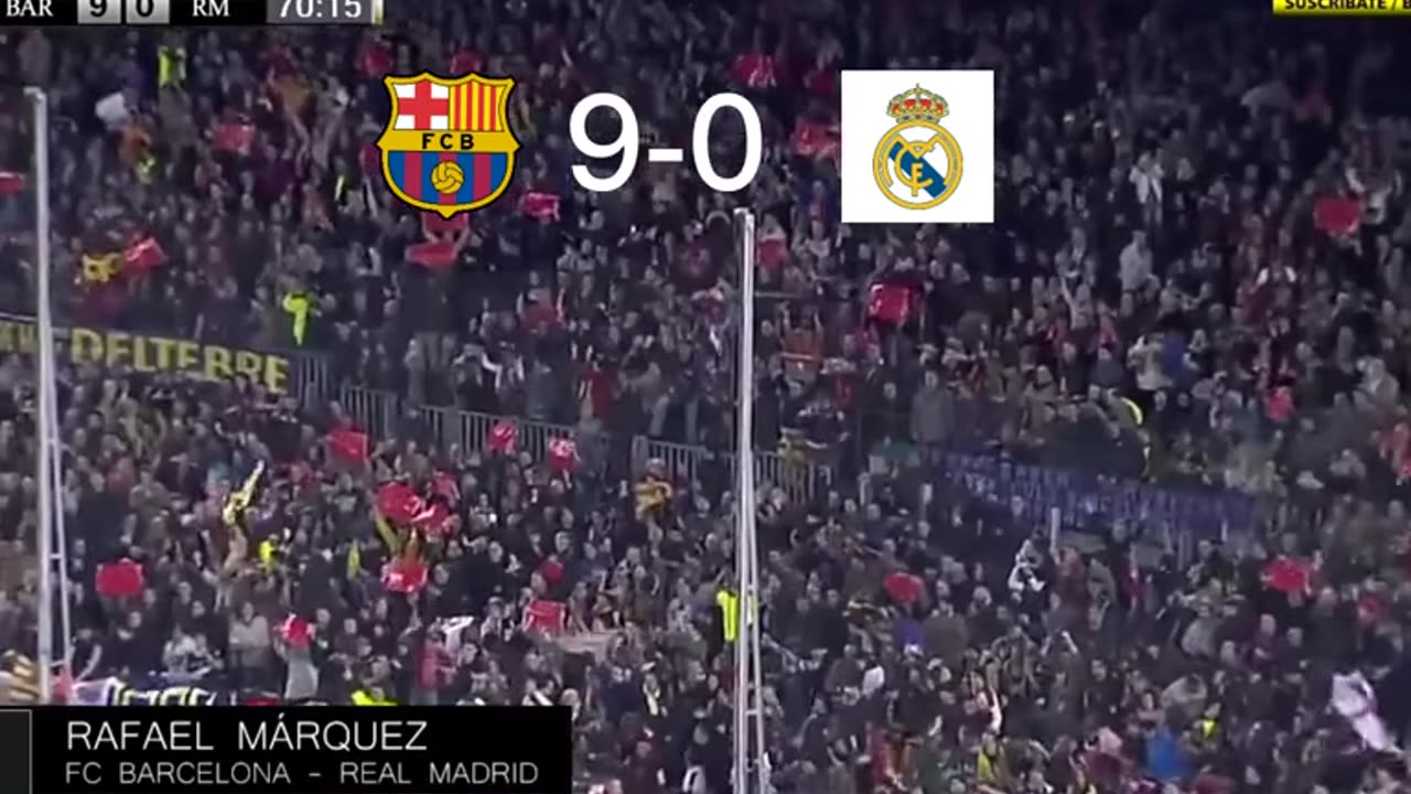 Ronaldinho, eto’ô, messi, neimar festival vs real Madrid