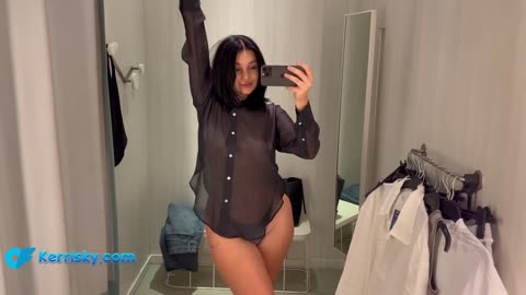 Hot Girl tried Transparent dress 