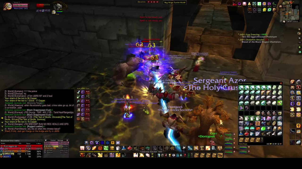 Turtle Wow - UBRS raid PUG - 16 March - paladin POV
