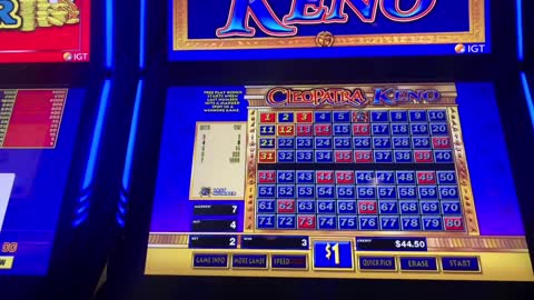 Keno Play with Various Denominations $1 25 cents Nickels etc