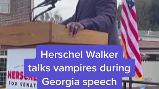 Herschel Walker talks vampires during Georgia speech