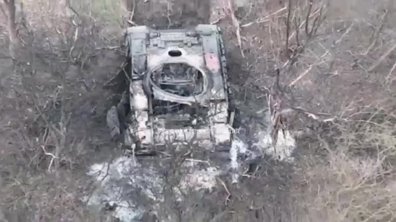 Ukrainian tank went into a hangar with exploding ammunition