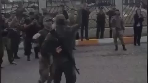 Fighters from Dagestan before going to combat coordination