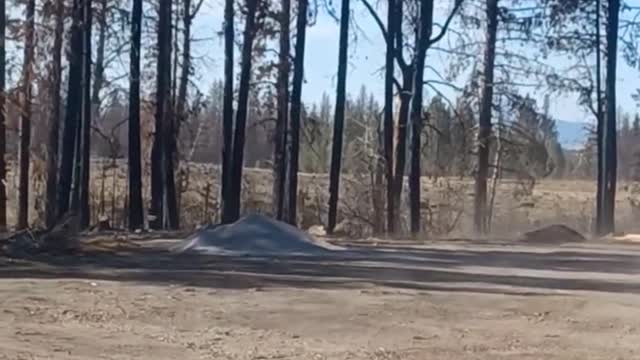 Large Dust Devil Swirls Around House at Job Site