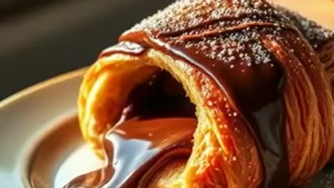 Croissant with chocolate in 15 minutes 🥐 Quick recipe #shorts