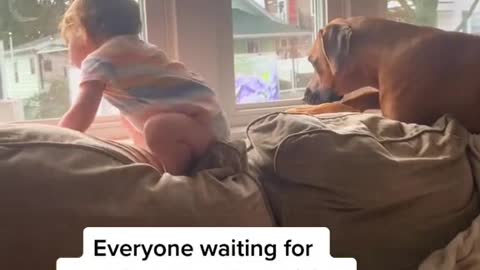 Everyone waiting for grandma to get out of thecar