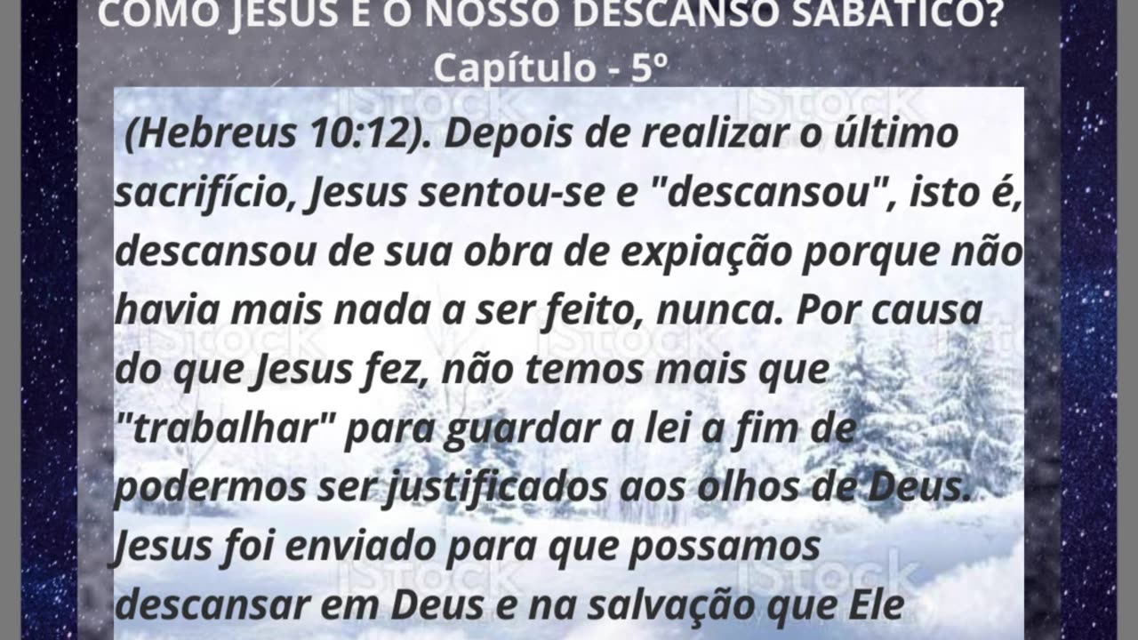 COMO JESUS É NOSSO DESCANSO SABÁTICO? 5º Capítulo