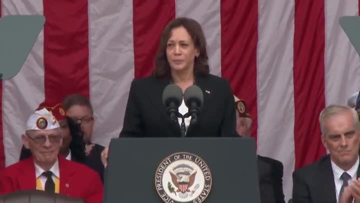 Kamala Almost Cries While Praising Biden As One Of Nation's "Greatest Warriors"