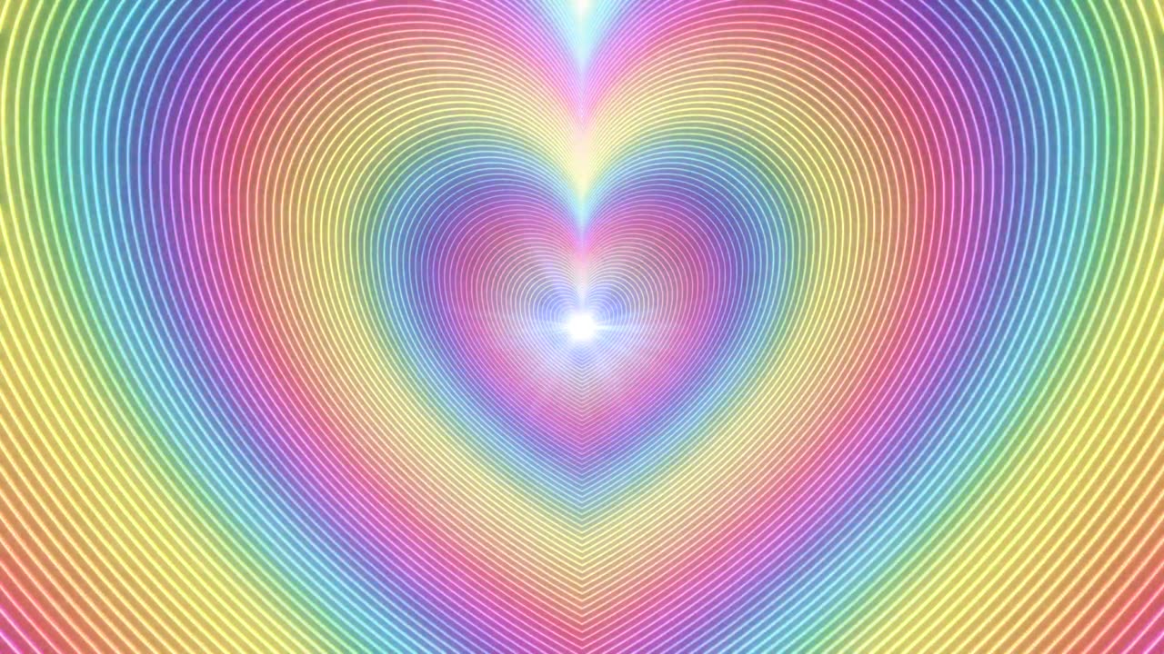 063. Rainbow Heart Gradient Wave Love Pulses Emanate from Center Tunnel