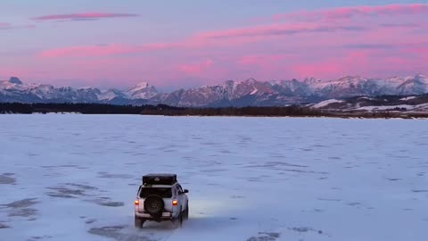 Go To The Light 🌄 Driving Across A Frozen Lake 🧊 • • • • • 📷