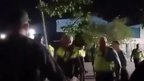 Irish women maintaining a 24-hour blockade outside a building designated for