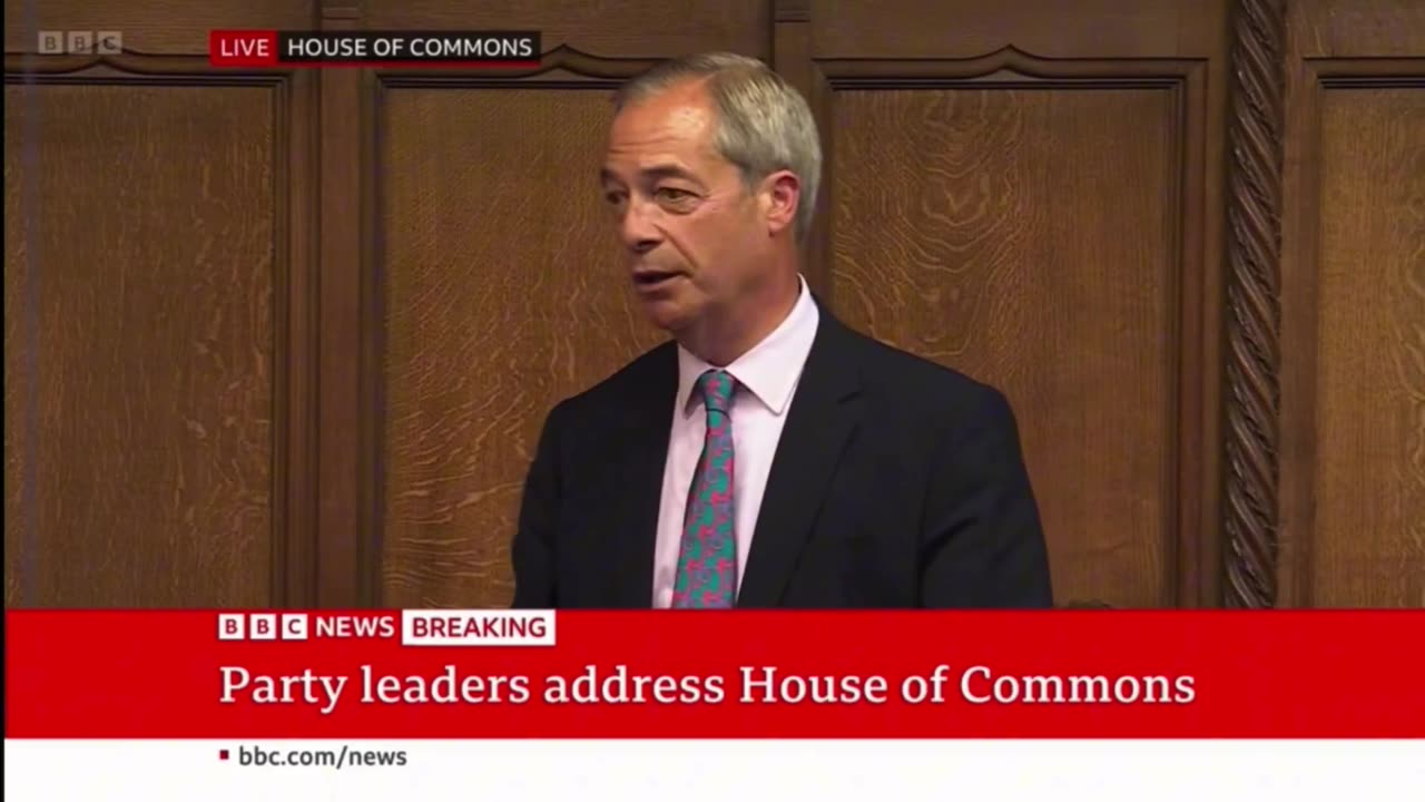 Nigel Farage makes his first statement in the House of Commons