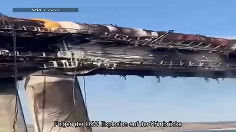 Folgen der LKW-Explosion auf der Krimbrücke