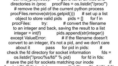 Finding a process ID given a socket and inode in Python 3