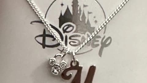 Disney Parks Mickey Mouse Letter M Silver Color Necklace #shorts