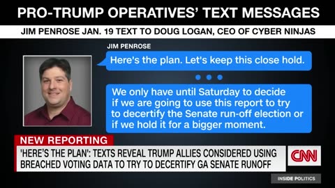 'Here's the plan': See Trump operatives' texts about breached voting data