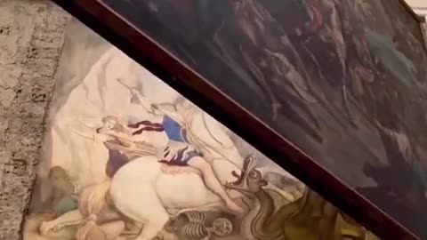 During the restoration process, a hidden painting was discovered at Church of Saint George Maggiore