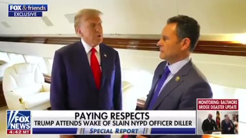 Donald Trump on return flight from Officer Diller funeral says Joe Biden never called family