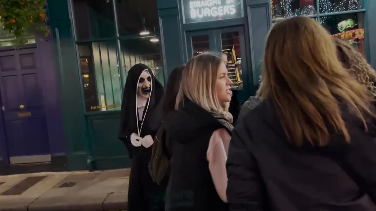 Nun Prank Waiting In The Shadow