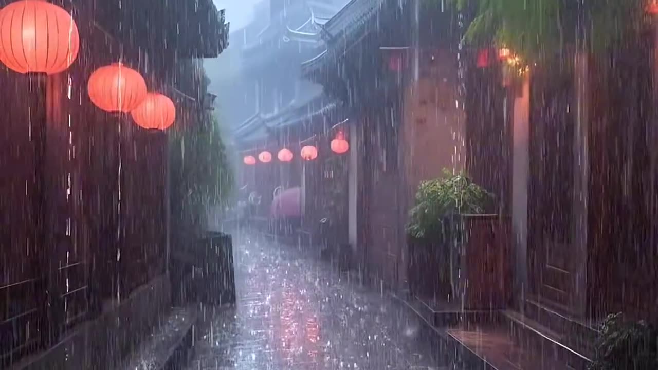 Rainy Evening in Paris Street Beautiful Nature View