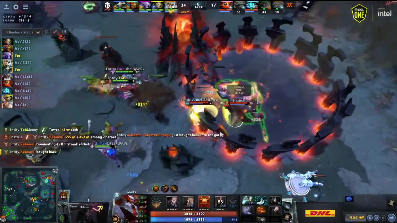 Playoffs! GG! Fnatic vs Entity Game 1 | ESL One Malaysia 2022