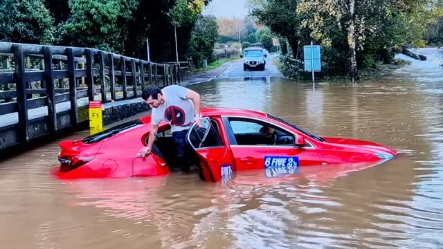 Rufford ford uk cars swimming in deep water