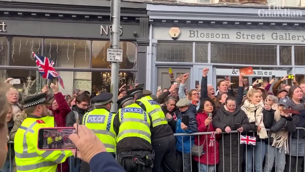 King Charles and Camilla nearly hit with eggs on walkabout in York