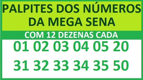 PALPITES DOS NÚMEROS DA MEGA SENA COM 12 DEZENAS aa ab ac ad ae af ag ah ai aj ak al am an ao ap aq