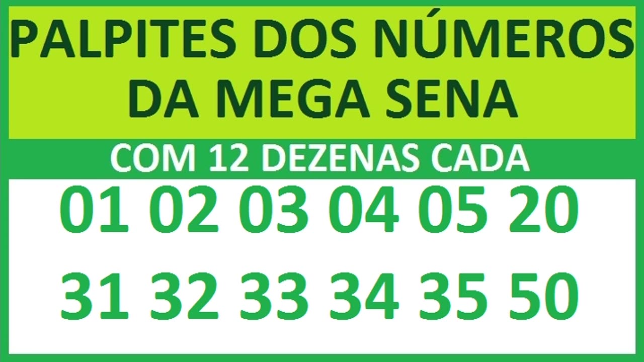 PALPITES DOS NÚMEROS DA MEGA SENA COM 12 DEZENAS aa ab ac ad ae af ag ah ai aj ak al am an ao ap aq