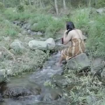 prank woman bathing in the river 🤣🤣🤣 thought to be a girl..thought to be a girl...🤣🤣🤣🤣