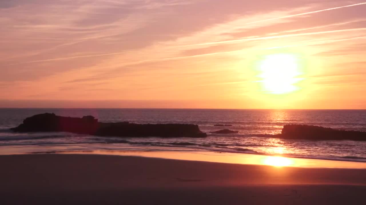 Sunset on beach _ Stock footage _ FREE HD VIDEO