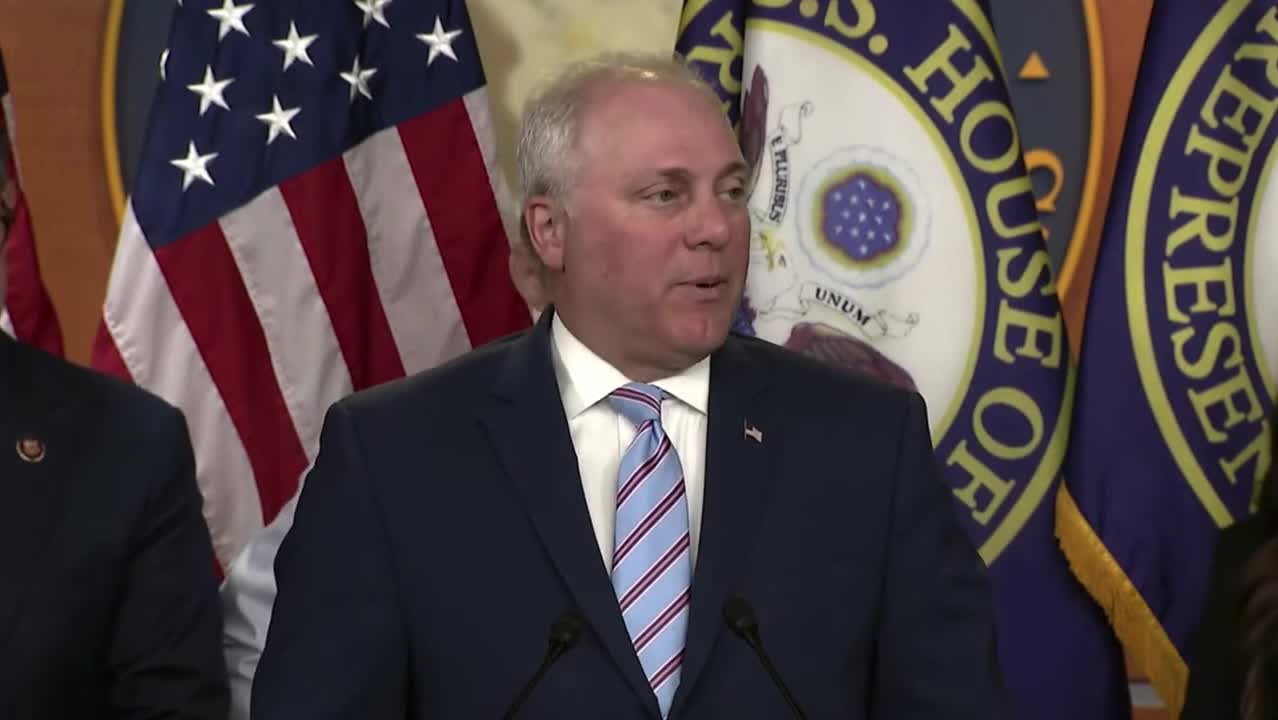 House Republican Whip Scalise speaks at Defunding the Disinformation Governance Board press briefing