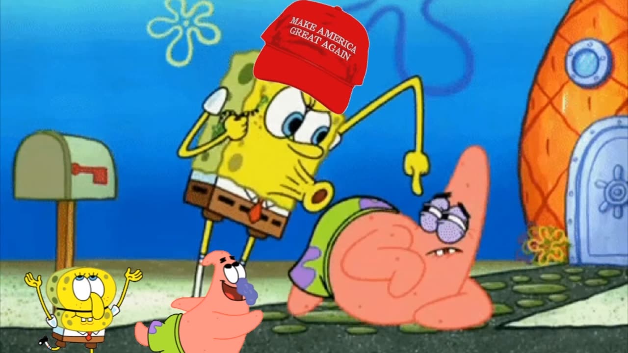 SpongeBob And Patrick Are Pretending To Be Imposters While MAGA Reacts To Trump Going To Prison